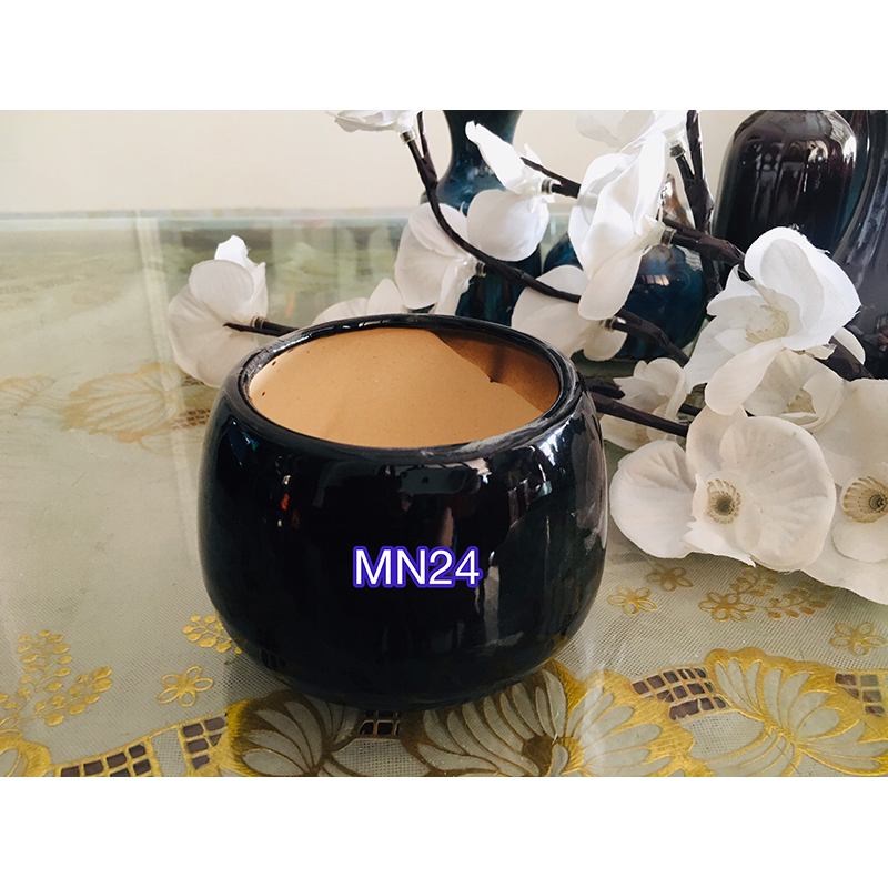 Chậu gốm mini men hoả biến - MN024