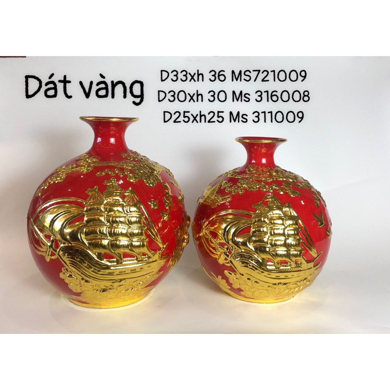 Bình gốm dát vàng DV-001