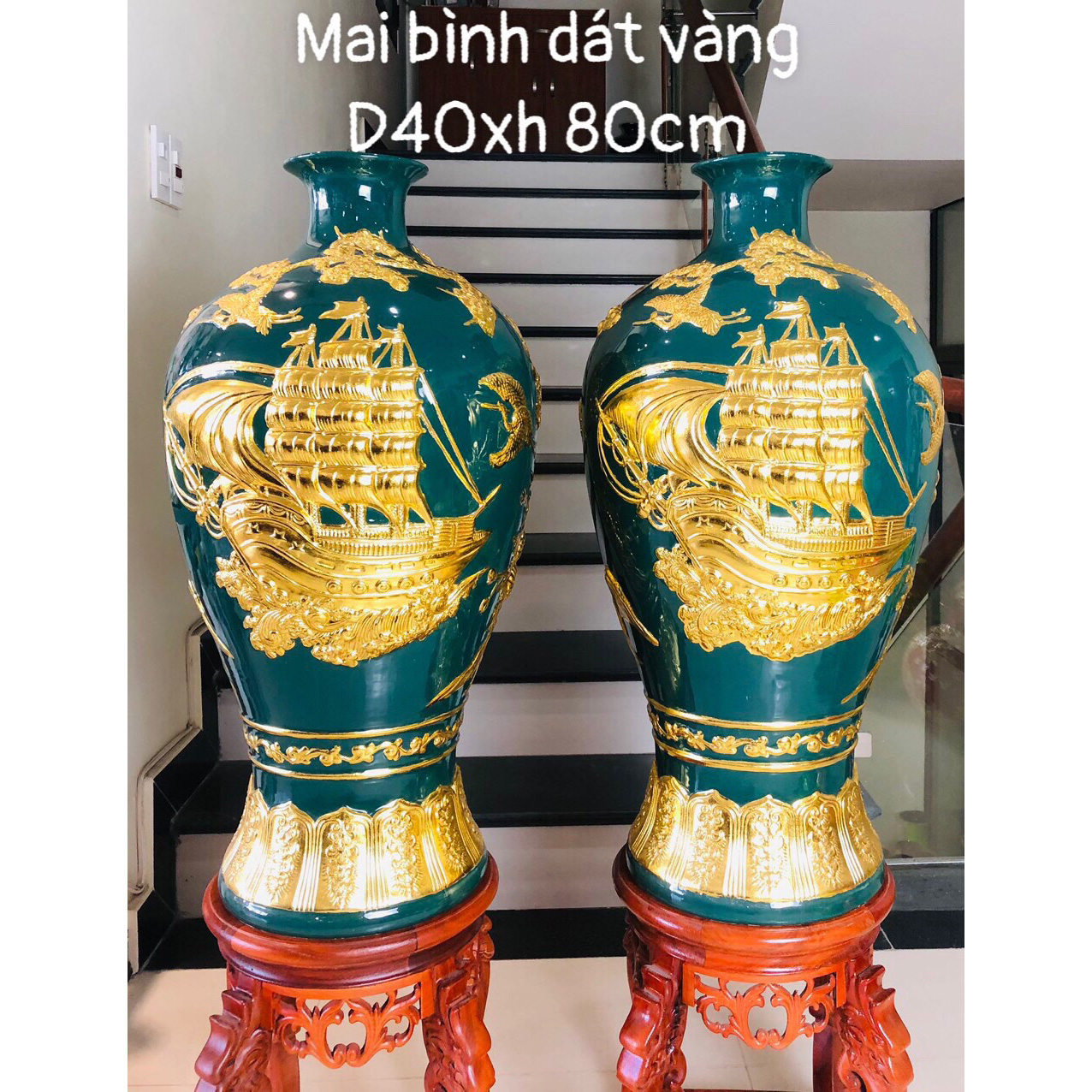 Bình gốm dát vàng DV-009