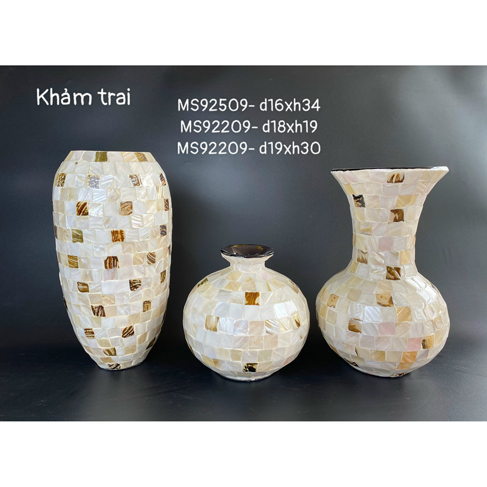 Bình gốm khảm trai KT-002