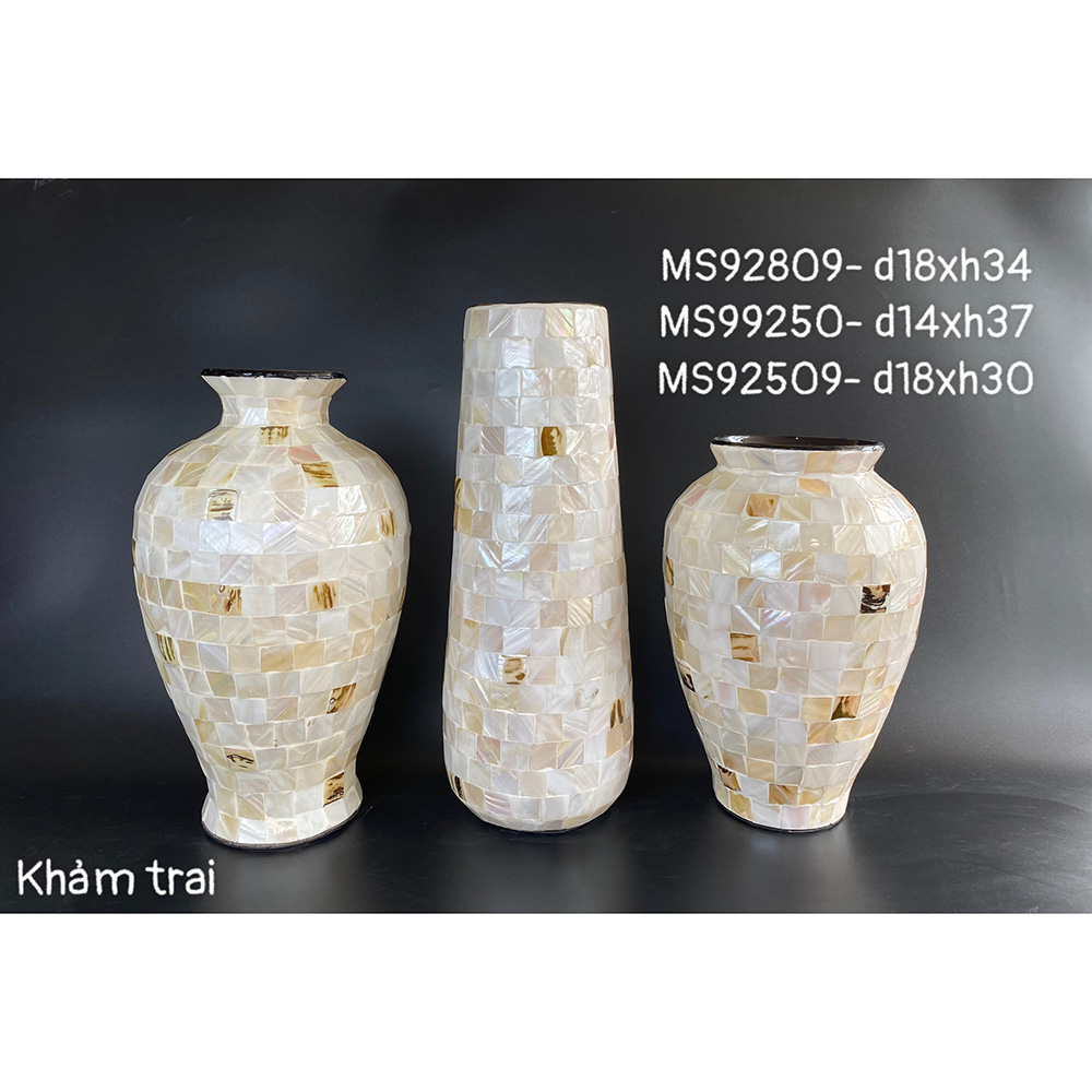 Bình gốm khảm trai KT-004